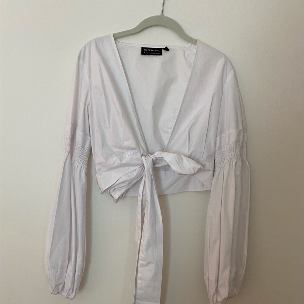 Fifth the Label White long sleeve crop top new